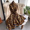 Fashion plaid luxury scarf women's goods new silk scarf long large size travel shawl sun protection