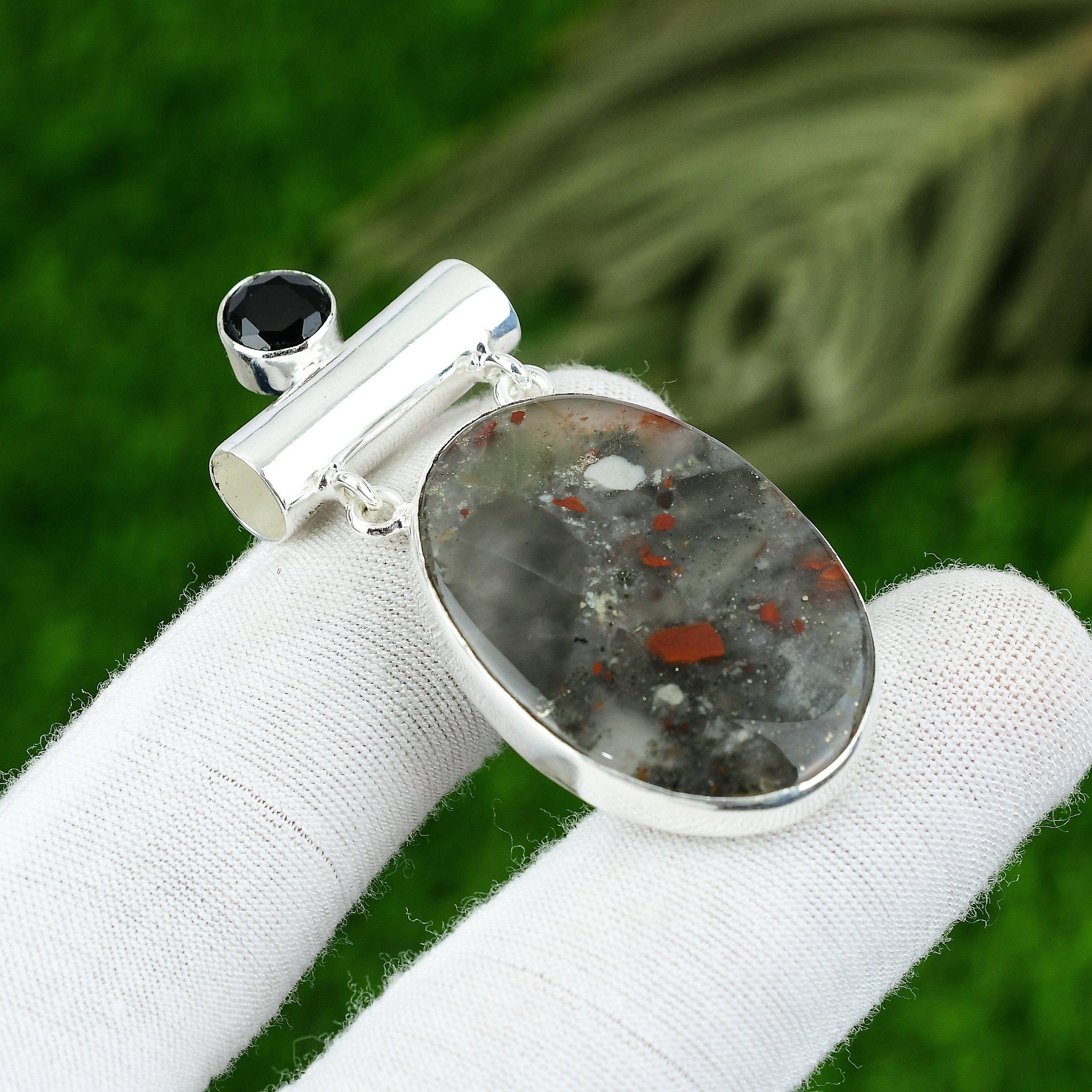 

Натуральный кулон из камня яшмы табу, ювелирное изделие из стерлингового серебра 925 пробы для женщин