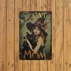 Vintage Style Metal Tin Sign Witch Cat Mom Retro Wall Decor Iron Plaque Home Decoration Mothers Day Perfect Gift