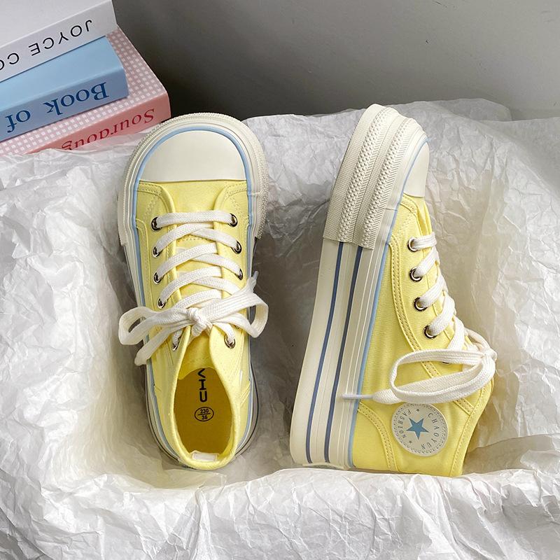 Oddychające damskie trampki za kostkę na platformie białe buty typu board shoes mango duży nosek codzienne pojedyncze buty są cienkie, modne i wszechstronne