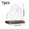 Nordic Style Glass Vase Heart Shape Design for Hydroponic Plants Desktop Decoration