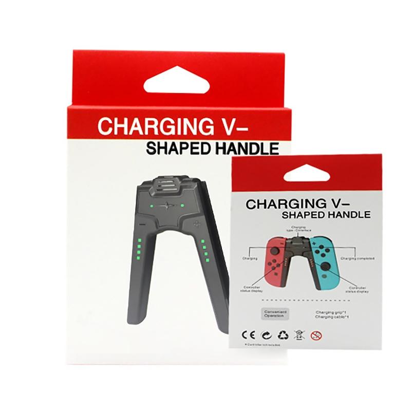 Controller Charger V Shaped Designing Left Right Handle Charging Grip with LED Light Status