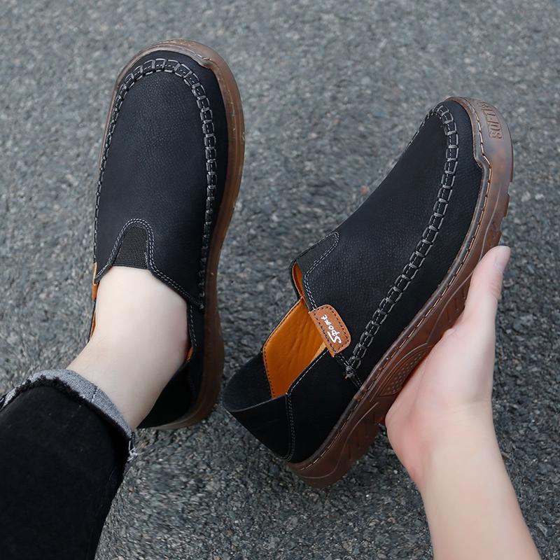 Men Leather High Quality Business Fashion Casual Shoes Handmade Men Genuine Leather Driving Shoes