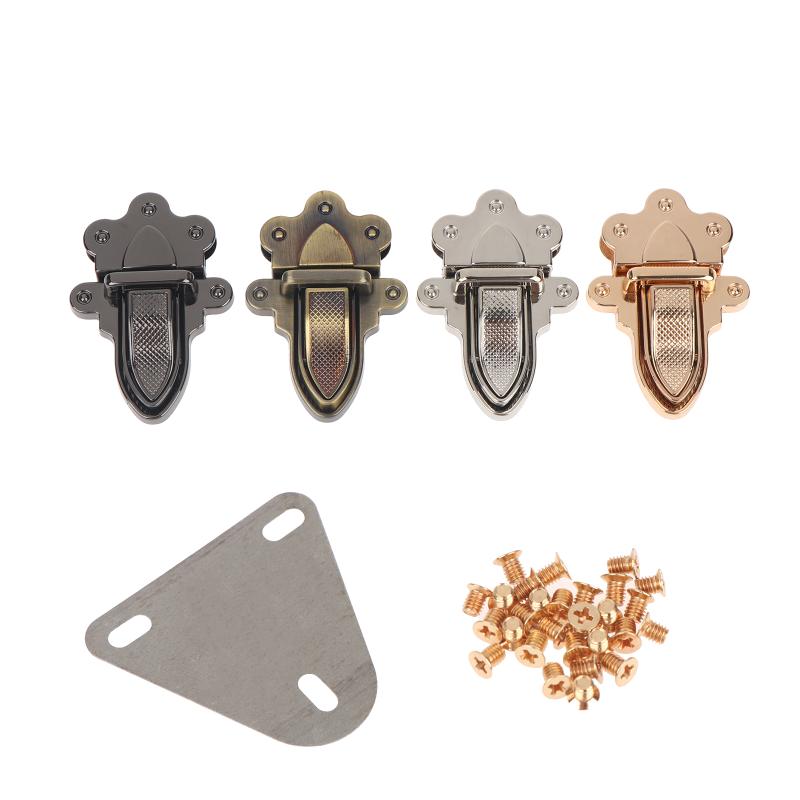 1 Set Metal Push Tongue Closure Lock Durable Anti-Rust Clasp Parts for DIY Handbag Leather Making Craft Accessory