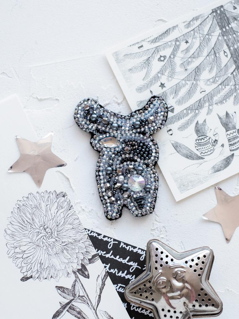 Set für Perlenstickerei-Dekorationen auf natürlicher künstlerischer Leinwand Abris Art Animals