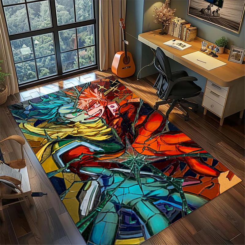 My Hero Academia Decor Rug Large Area Non Slip Washable Carpet Gamer Room Bedroom Mat