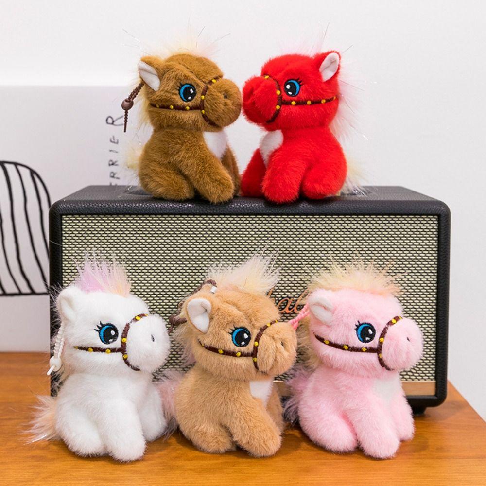 Plüschtier Sitzendes Pferd Plüschpuppe Plüschpferd Anhänger Rucksack Taschenanhänger