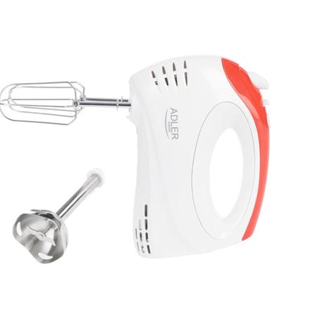 Adler AD 4212 300W Hand Mixer with 5 Speeds + Turbo Mode - White