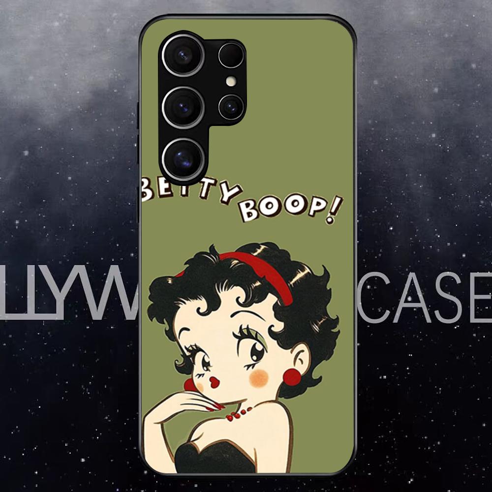 Betty Beautiful B-boop Phone Case For Samsung S25 Edge Ultra S23 S22 S21 S20 Ultra Plus S24 Fe A54 A53 A25 Glass Cover