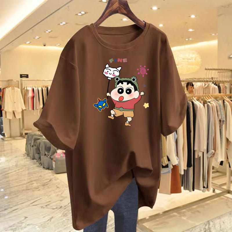 

pure cotton white letter short-sleeved T-shirt women s summer 2025 new loose casual top bottoming shirt ins XXXL