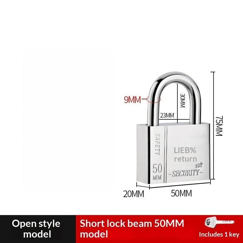 1 Pcs High Security Stainless Steel Keyed Alike Padlocks Cut Resistant Shackle For Gates Lockers Warehouse