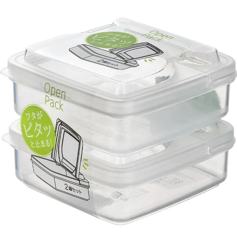 2PCS Transparent Butter Cheese Storage Box Portable Refrigerator Fruit Vegetable Fresh-keeping Organizer Box Cheese Box