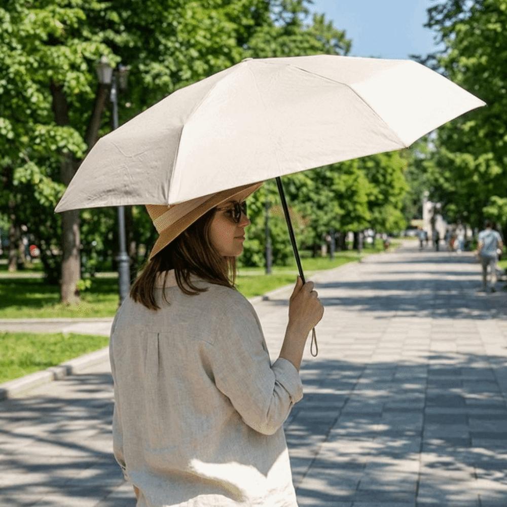 UV Protection Pocket Sunscreen Umbrella Solid Color Dual-Use Umbrella Travel Use