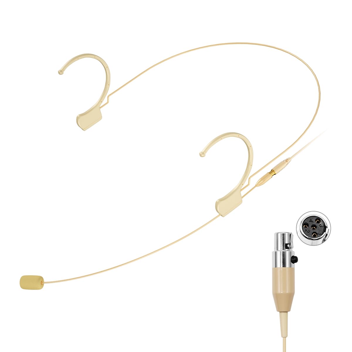 

KIMAFUN Microphone Earset Over Ear Hanging Condenser Microphone Compatible with Shure Wireless System Bodypack Transmitters Ideal for Lectures and