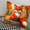 1pc Flower Fox Pillow Case Square Bedroom Sofa Leisure Comfort Cushion Car Living Room Home Decoration