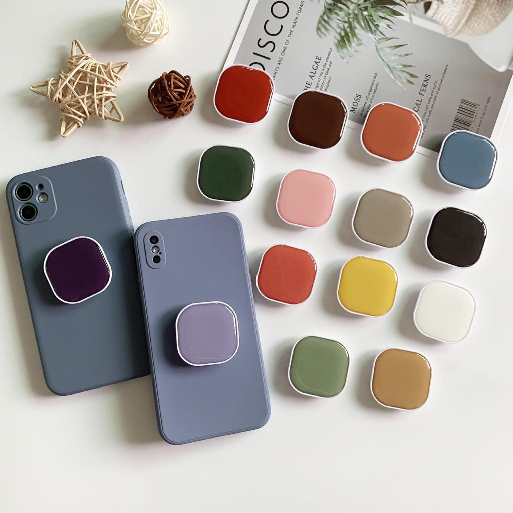 Rotatable Square Mobile Phone Holder: Foldable, Solid Color, Multi-Function with DIY Logo