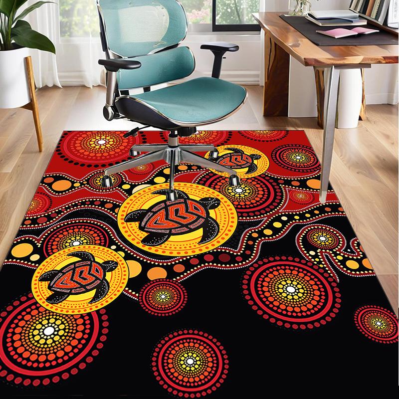 Australian Aboriginal Style Office Rug Chair Mat, Entryway Carpet, Suitable for Front Door, Bedroom, Living Room, Desk, Holiday Gift