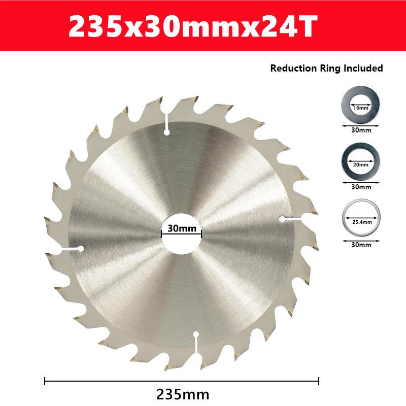 235mm Saw Blade 24T/10T/48T Aperture 30mm Wood Saw Blade Carbide Tipped TCT Wood Cutting Disc Woodworking Tools