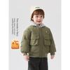 Right-Ou Boys' Waterproof Thickened Baseball Cotton Jacket with Fleece Lining, Warm Children's Winter 2025 New Trendy Style