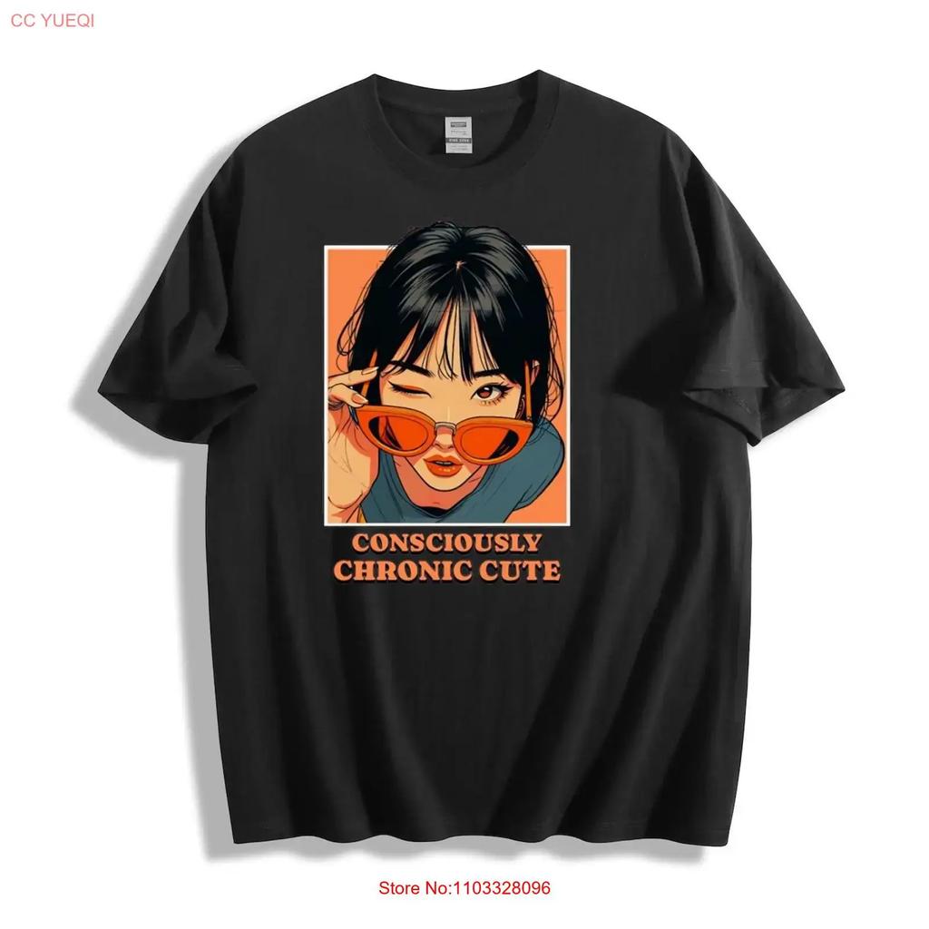 Retro Anime Girl Consciously Chronic Cute T Shirt vintage Washed Stylish Comfortable Slightly streetwear designer clothes