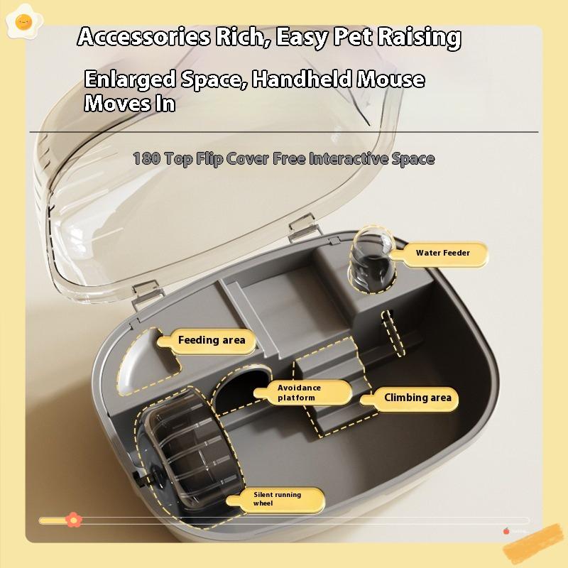 Σπίτι Χάμστερ Εύκολο Καθάρισμα Κλειστός Διαφανής Κλωβός Μεγάλη Φορητή Βίλα Πλήρες Σετ Αξεσουάρ Κατοικίδιων για Νάνο Χάμστερ