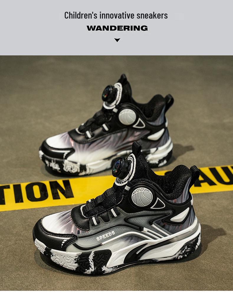 Wasserdichte Leder-Basketballschuhe für Jungen, Herbst/Winter 2025: Weiche Sohle, Reibungsgeräusch, Strapazierfähige und verschleißfeste Sport-Laufschuhe.
