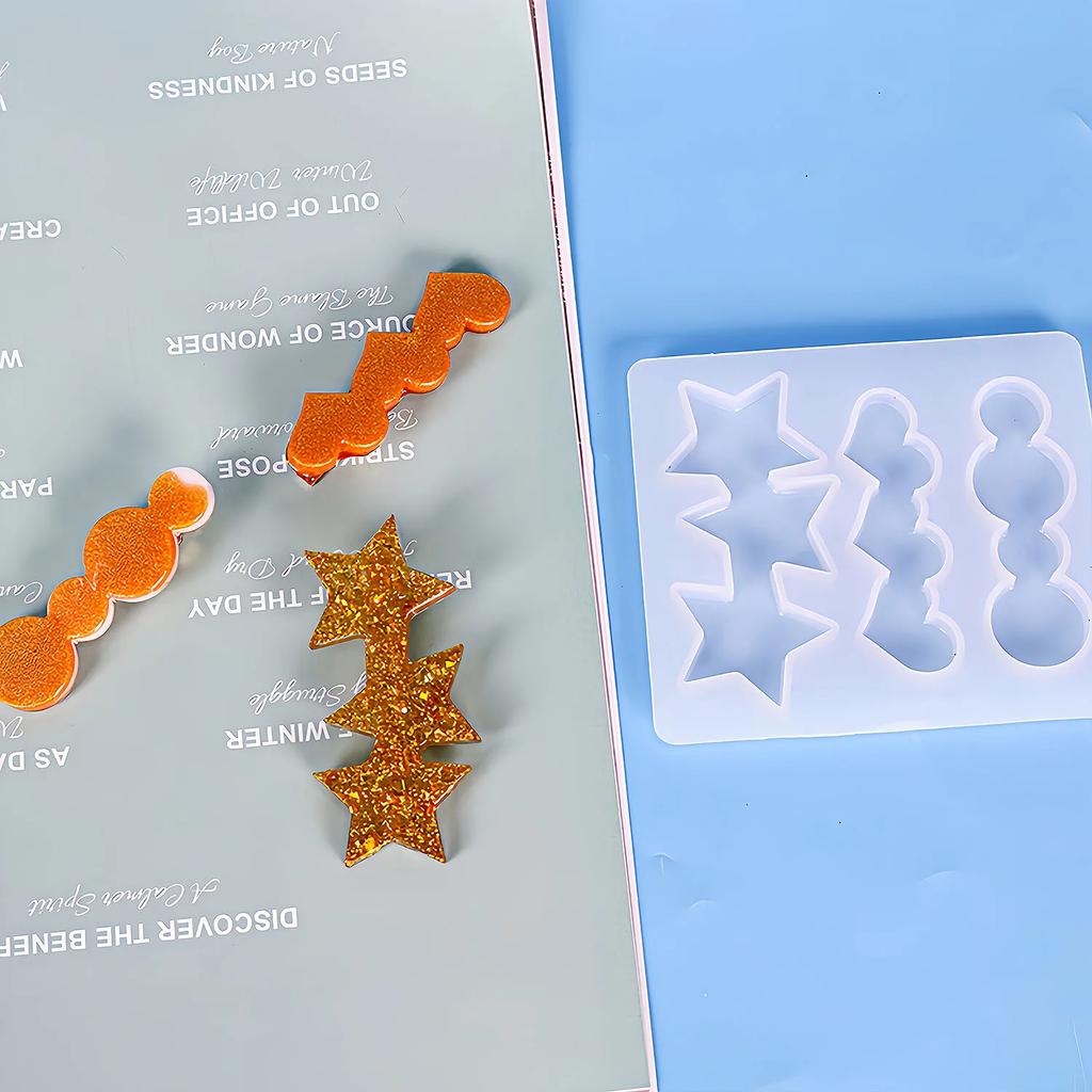 Barrettes Silicone Mold Geometric Hair Clips DIY Moules Silicone Epoxy Resin Mold for Handmade Hairpin Crafts Jewelry Making