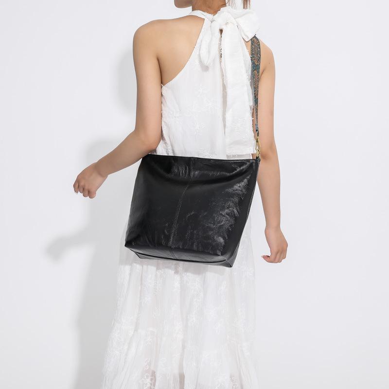 Yogodlns Bred Geometrisk Rem Axelväska Stor Kapacitet Crossbody Väskor För Damer Retro Pu Läder Damväska För Shopping & Resor