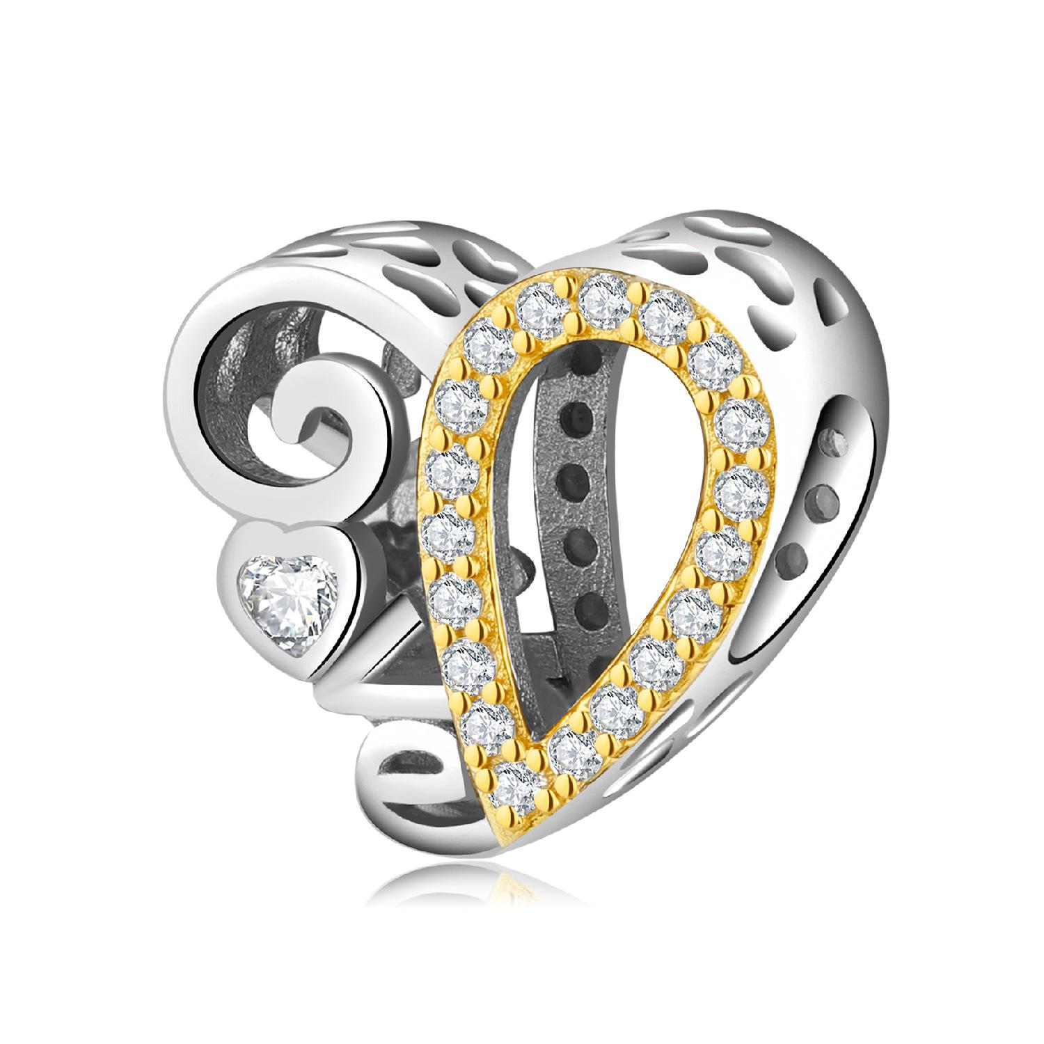 

Original LOVE letter love beads S925 sterling silver hollow beads lover gift bracelet DIY jewelry accessories S925 sterling silver