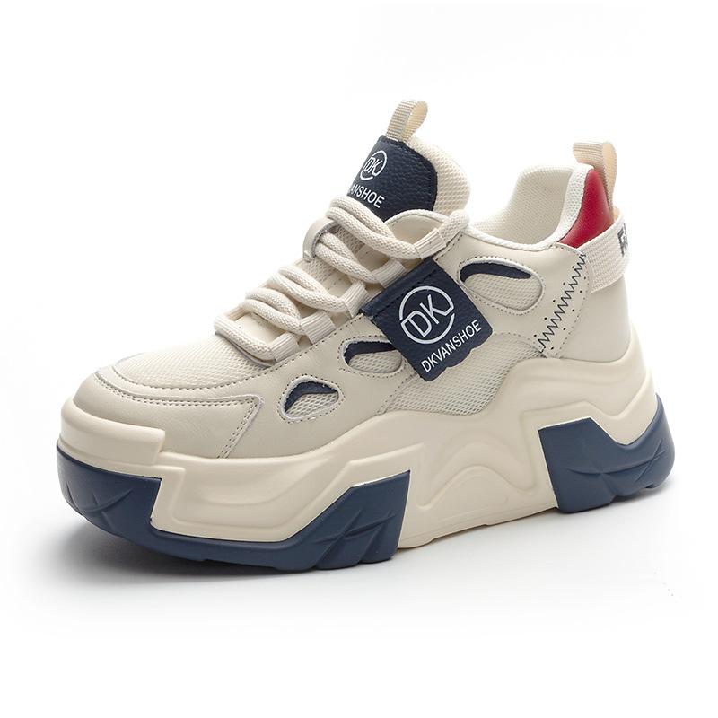 2025 Spring and Summer New Versatile Inner Height Increase Dad Shoes Women's Korean Version Platform Dad Shoes Students Casual Breathable and Comfor