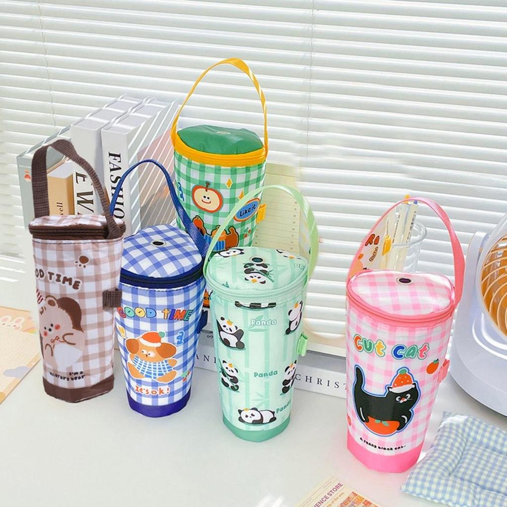 Portable Milk Tea Tote Bag Heat Preservation Pouch Carrying Insulated Cup Cover Umbrella Bag Handbag Camping Drinkware Accessories