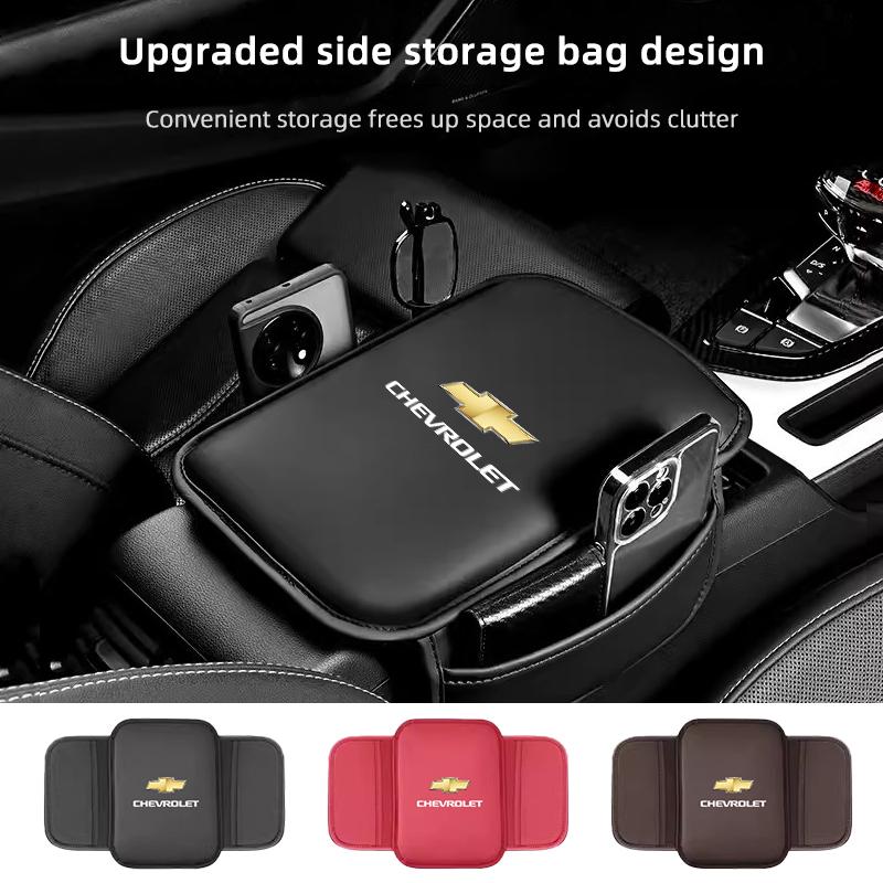 AABHL1 Car Leather Armrest Box Heighten Protective Pad Memory Foam Arm Rest Cushion For Chevrolet Silverado Impala Malibu Equinox Cruze