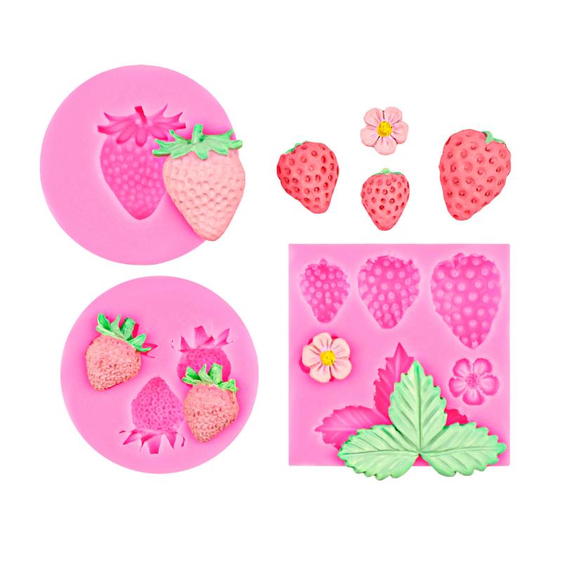 Fruit Strawberry Dessert Mousse Cake Mold Silicone Cake Decorations Reusable Baking Molds Kitchen Tools