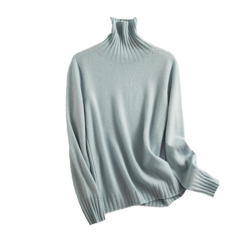Wool sweater 0 wool seamless integrated full-formed sweater women's autumn new turtleneck with knitted bottoming shirt