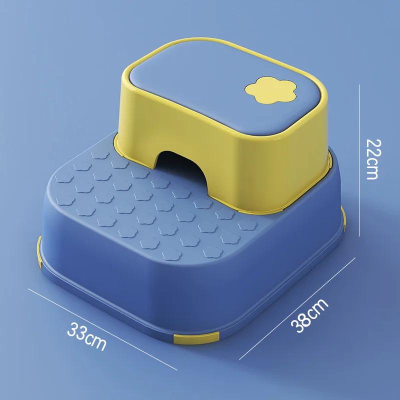 

Двойной табурет-стремянка для детей, нескользящий прочный табурет для малышей с двумя ступеньками для приучения к горшку, ванная комната, спальня, кухня,