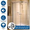 Shower Door Wheels, 8 Pcs Curved Shower Door Rollers, 23mm Replacement Shower Door Wheels with Anti-Collision Block and Screws