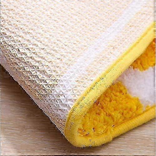 Rainbow/Lemon Rug Carpet Water Absorption Non-Slip Bedroom Bathroom Door Mat (Lemon S) - 49*83cm