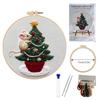 1set Christmas Embroidery Kit, Animal Theme Material Kit with English Stitch Instructions, DIY Embroidery Craft Material Kit