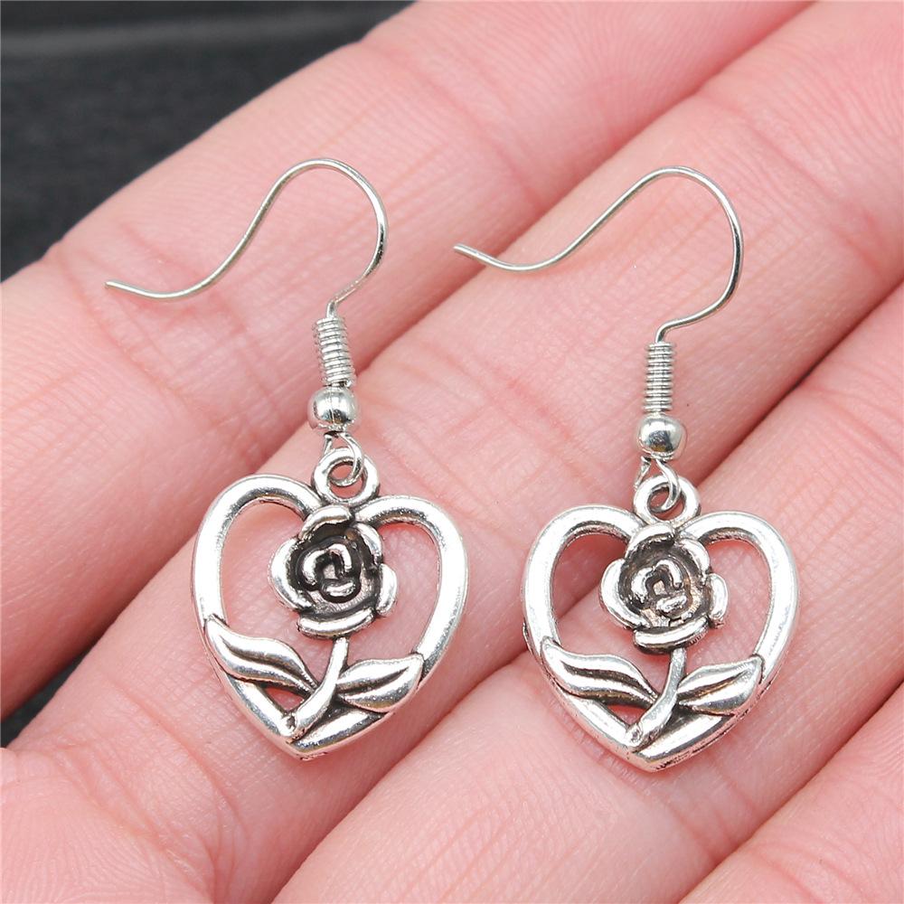 24 Styles Simple Design Gothic Punk Style Hollow Heart Drop Earrings For Women Vintage Fashion Earring Gift
