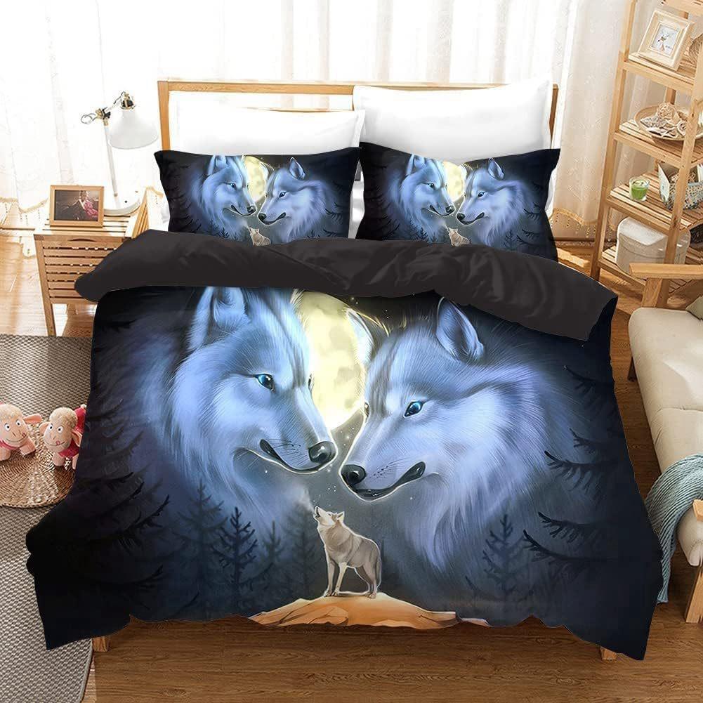 Animal Printing Kit 3D Digital Printing Quilt Cover, Bedding Three-Piece Set
