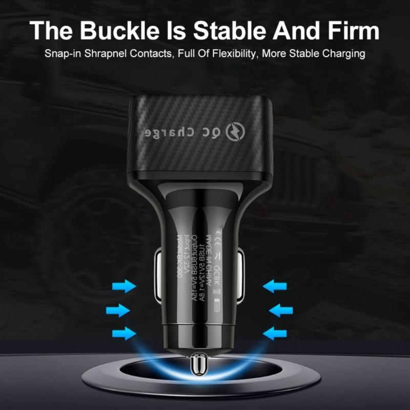 6 Port USB Car Charger QC3.0 30W Auto Adapter for Cigarettes Lighter Safe and Efficient Charging Solution
