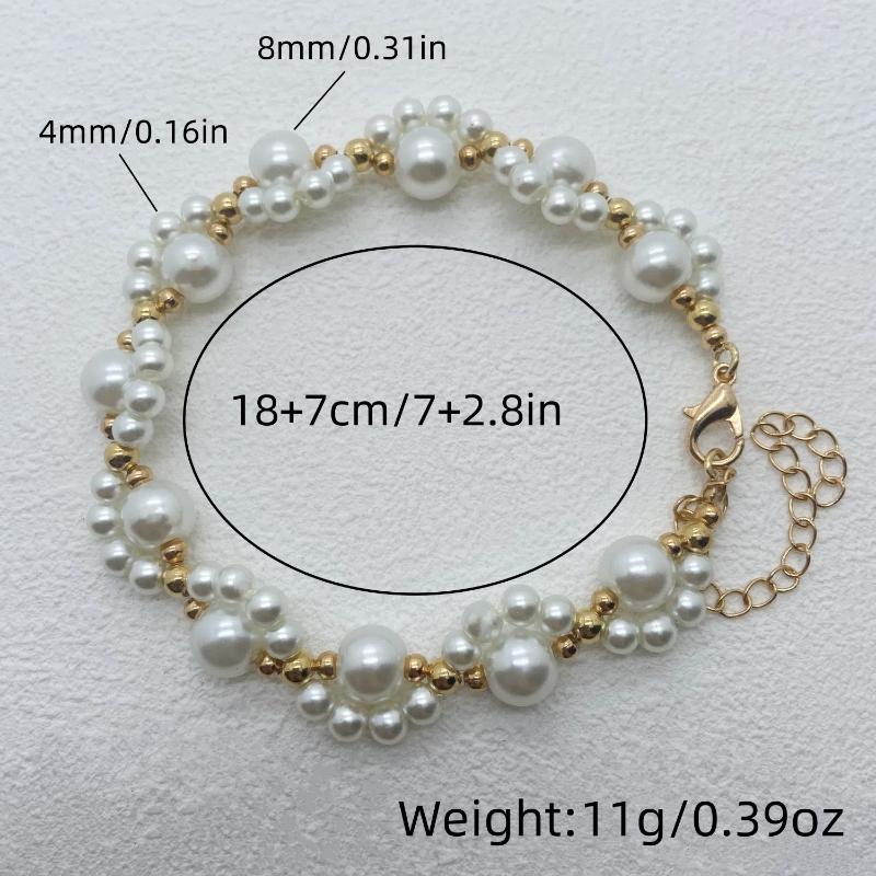 New Pearl Heart Bracelet for Women Classic Temperament Beaded Metal Peach Love Handicraft Trendy Female Accessories Jewelry Gift