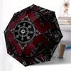 Dark Gothic Mandala Wall Art: Intricate Design for Your Space Umbrella, Cute Umbrella with Cute Design, Portable 3-Fold Compact Umbrella for Men & Wom