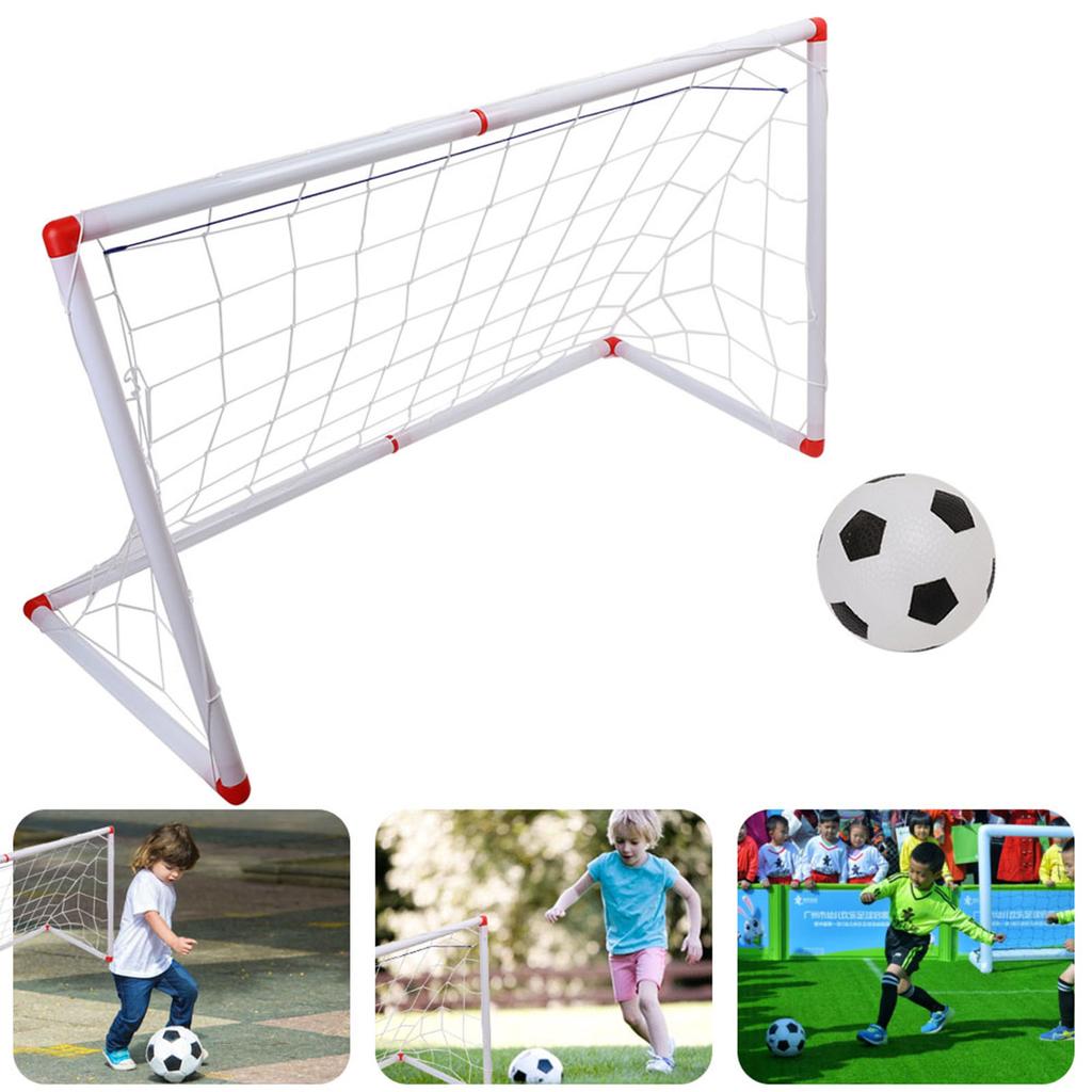 Indoor Outdoor Children Foot Soccer Goal Post Net Set with Pump Kids Sport Toy