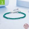 Blue Turquoise Bracelet Women'S, French Premium Sense Simple Diy Beaded Bracelet 925 Sterling Silver