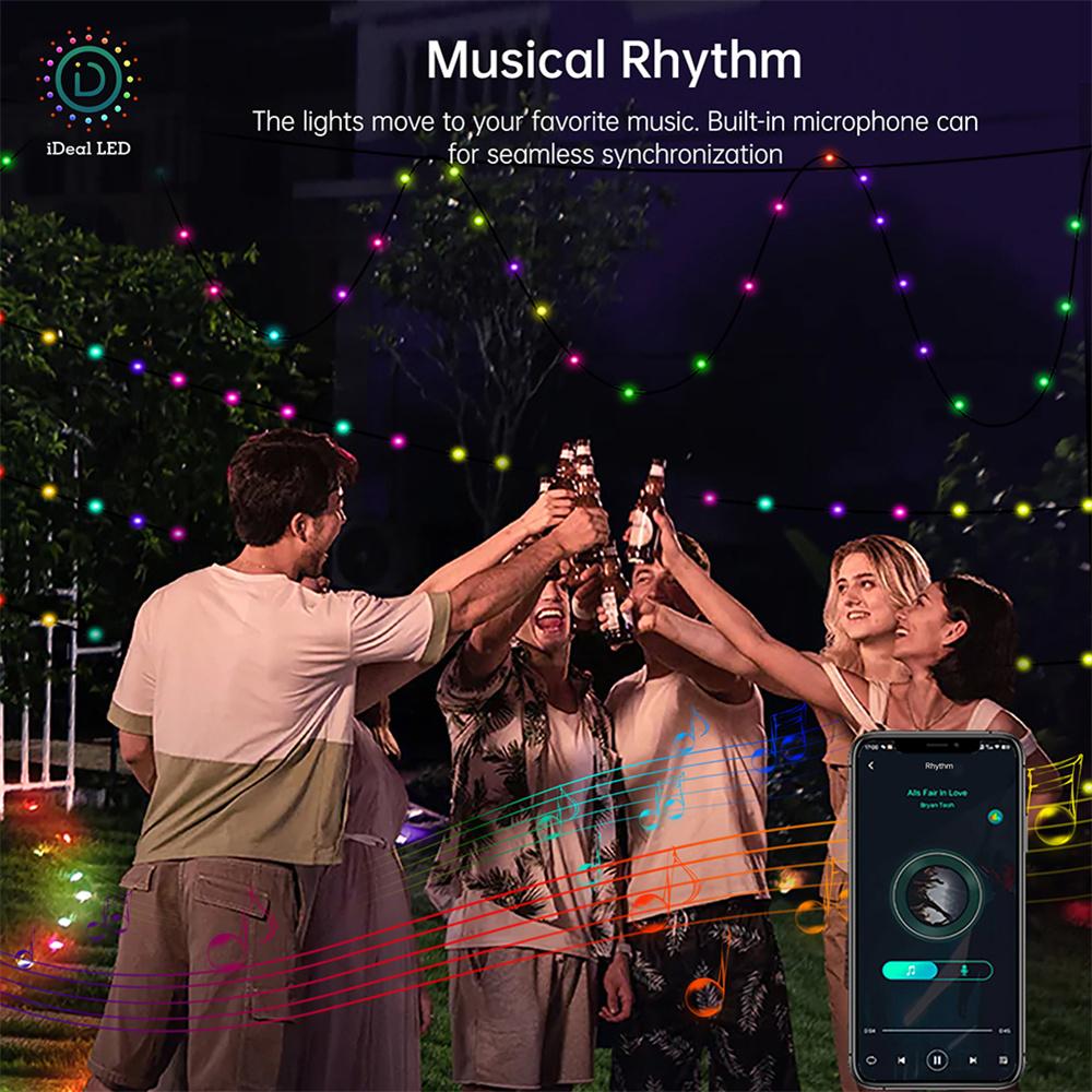 20/10/5M Christmas Tree RGB Lights Smart Waterproof 5V USB LED String Lamp Outdoor App Remote Control Garland Fairy Lights Decor