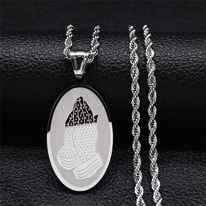 The Virgin Mary Stainless Steel Necklace Catholic Our Lady of Guadalupe Virgin Girls Necklace Icon Medal Jewelry collares hombre