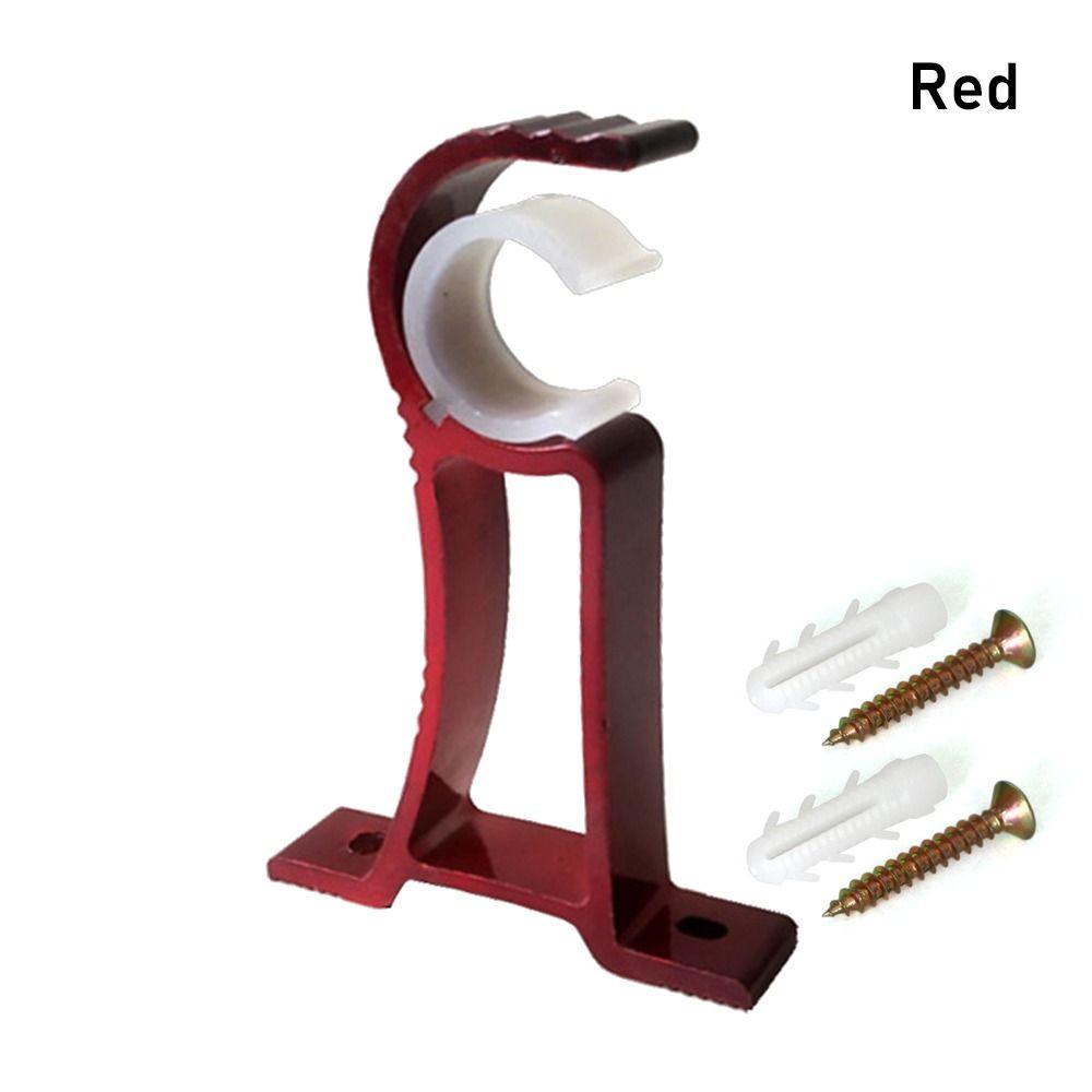 

Прочный одинарный кронштейн для шторной штанги, фиксирующий зажим, утолщенный крючок-подвес, перекладина, мебельная фурнитура, зажим для поддержки штанги красный