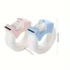 2pcs Invisible Tape with Cutter - Transparent Writing Tape for Students, Office & Home Use - Pink & Blue Dispenser with Clear Adhesive Rolls