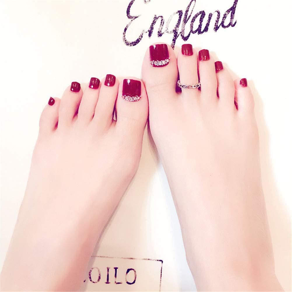 

24Pcs Box Flower Pattern Rhinestone Decoration Artificial False Fake Nail Art Tip 1#Base Model